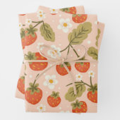 Cute Hand-drawn Red Strawberry Seamless Pattern Geschenkpapier Set (Beispiel)
