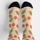 Cute Hand-drawn Red Strawberry Seamless Pattern Socken (Oben)