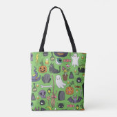 Cute hand drawn seamless patterns with cute hand d tasche (Rückseite)