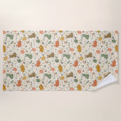 Cute Hand Drawn Spring Bunnies Beach Towel Strandtuch (Vorderseite)