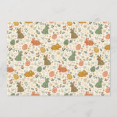 Cute Hand Drawn Spring Bunnies Invitation Einladung (Vorderseite)