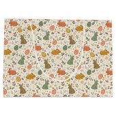 Cute Hand Drawn Spring Bunnies Large Gift Bag Große Geschenktüte (Rückseite)