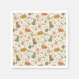 Cute Hand Drawn Spring Bunnies Napkins Serviette