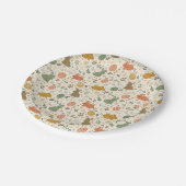 Cute Hand Drawn Spring Bunnies Paper Plates Pappteller (Schrägansicht)