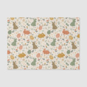 Cute Hand Drawn Spring Bunnies Tissue Paper Seidenpapier (Vorderseite)