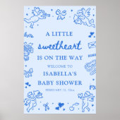Cute Hand Drawn Valentine Baby Shower Welcome Sign Poster (Vorne)