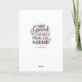 Cute Hand Lettered Grandchildren Make Life Grand Karte (Rückseite)