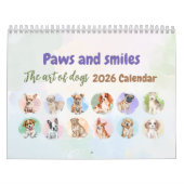 Cute Hand-Painted Dogs Art Wall Calendar Kalender (Titelbild)