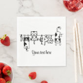 Cute Hanging Kittens Custom Text/Name Serviette (Beispiel)