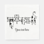 Cute Hanging Kittens Custom Text/Name Serviette (Vorderseite)