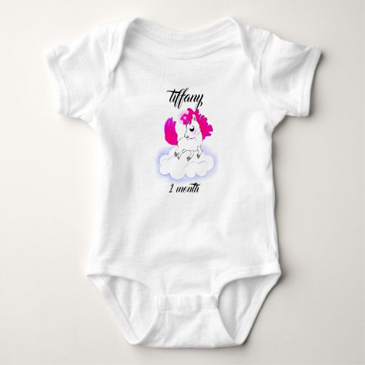 cute Happiness magic blue unicorn Baby Strampler (Vorderseite)