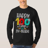 Cute Happy 100th Day Of School Second 2nd Grade Bo T-Shirt (Vorderseite)