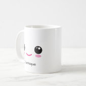 Cute Happy and Sassy Kawaii Face Customizable Mug Kaffeetasse (Vorderseite Links)