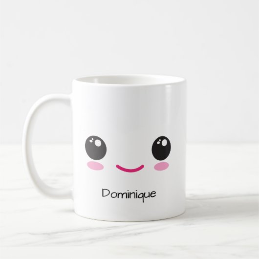 Cute Happy and Sassy Kawaii Face Customizable Mug Kaffeetasse (Links)
