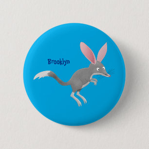Cute happy Australian bilby cartoon Button