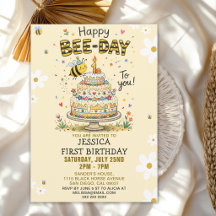Cute Happy Bee-Day 1st Birthday for Kids