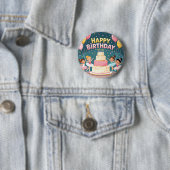 Cute Happy Birthday ballerina theme Button (Beispiel)
