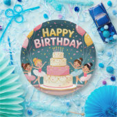 Cute Happy Birthday ballerina theme Pappteller (Party)