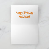 Cute happy birthday bee cartoon illustration karte (Innenseite)