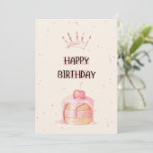 Cute Happy Birthday Card Einladung (Stehend Vorderseite)