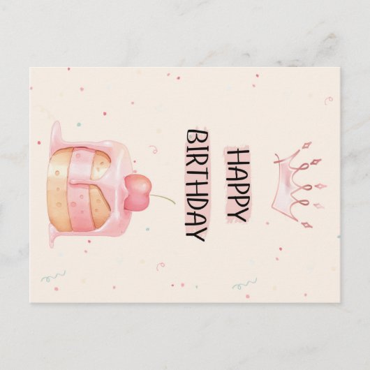 Cute Happy Birthday Card Postkarte (Vorderseite)