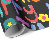 Cute Happy Birthday Colorful Pattern Geschenkpapier (Rolleneckpunkt)