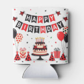 Cute Happy Birthday ladybug theme Dosenkühler (Rückseite)