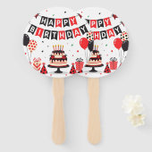 Cute Happy Birthday ladybug theme Fächer (Vorne und Hinten)