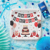 Cute Happy Birthday ladybug theme Pappteller (Party)