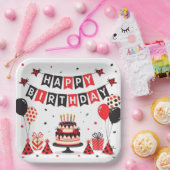 Cute Happy Birthday ladybug theme Pappteller (Party)