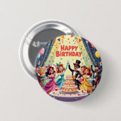 Cute Happy Birthday masquerade theme Button (Vorne & Hinten)