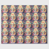 Cute Happy Birthday masquerade theme Geschenkpapier (Flach)