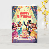 Cute Happy Birthday masquerade theme Karte (Gelbe Blume)