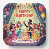 Cute Happy Birthday masquerade theme Pappteller (Vorderseite)