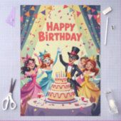 Cute Happy Birthday masquerade theme Seidenpapier (Basteln)