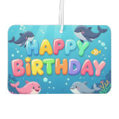 Cute Happy Birthday nautical dolphin Autolufterfrischer (Rückseite)