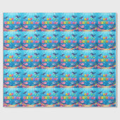 Cute Happy Birthday nautical dolphin Geschenkpapier (Flach)