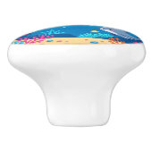 Cute Happy Birthday nautical dolphin Keramikknauf (Seitenansicht)