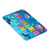 Cute Happy Birthday nautical dolphin Magnet (Rechte Seite)