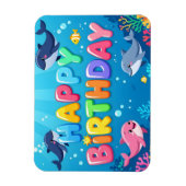 Cute Happy Birthday nautical dolphin Magnet (Vertikal)