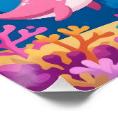 Cute Happy Birthday nautical dolphin Poster (Ecke)