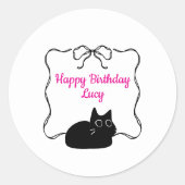 Cute Happy Birthday Runder Aufkleber (Vorderseite)