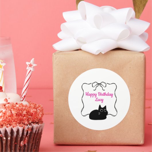 Cute Happy Birthday Runder Aufkleber (Party)