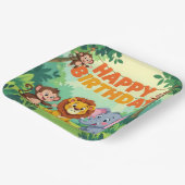 Cute Happy Birthday safari theme Pappteller (Gewinkelt)