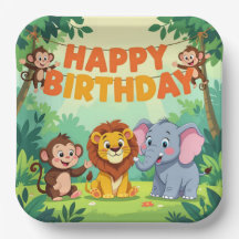 Cute Happy Birthday safari theme