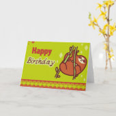 Cute Happy Birthday Sloth Karte (Gelbe Blume)