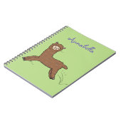 Cute happy brown alpaca cartoon notizblock (Linke Seite)