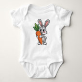 Cute Happy Bunny Rabbit Baby Strampler (Vorderseite)
