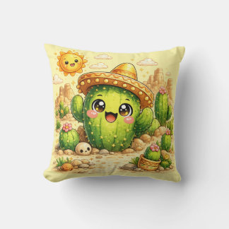 Cute Happy Cactus Kawaii Cushion Pillow Kissen