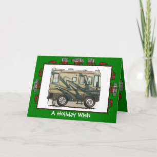 Cute Happy Camper Big RV Coach Motorhome Feiertagskarte